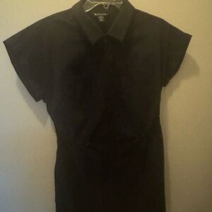 Athleta black Collared 3/4 zip Dress.  Pockets size medium